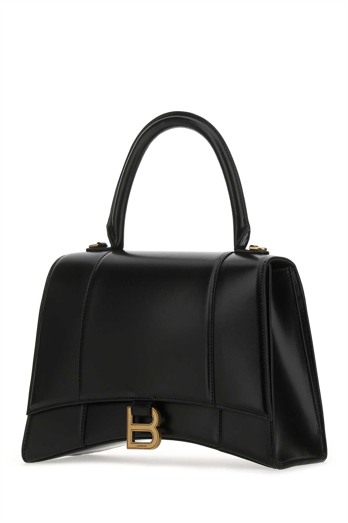BALENCIAGA Balenciaga Women Black Leather Medium Hourglass Handbag