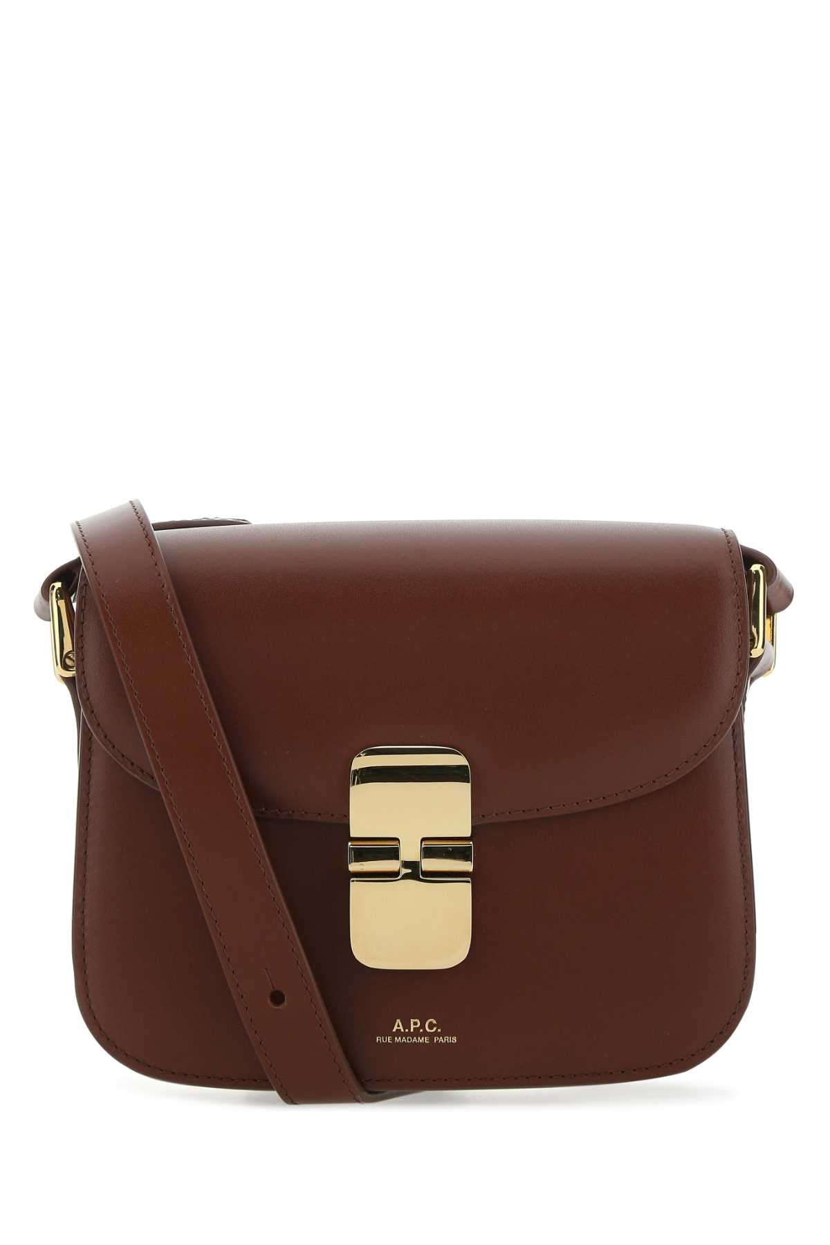 A.P.C. A.P.C. Women Brown Leather Grace Mini Crossbody Bag