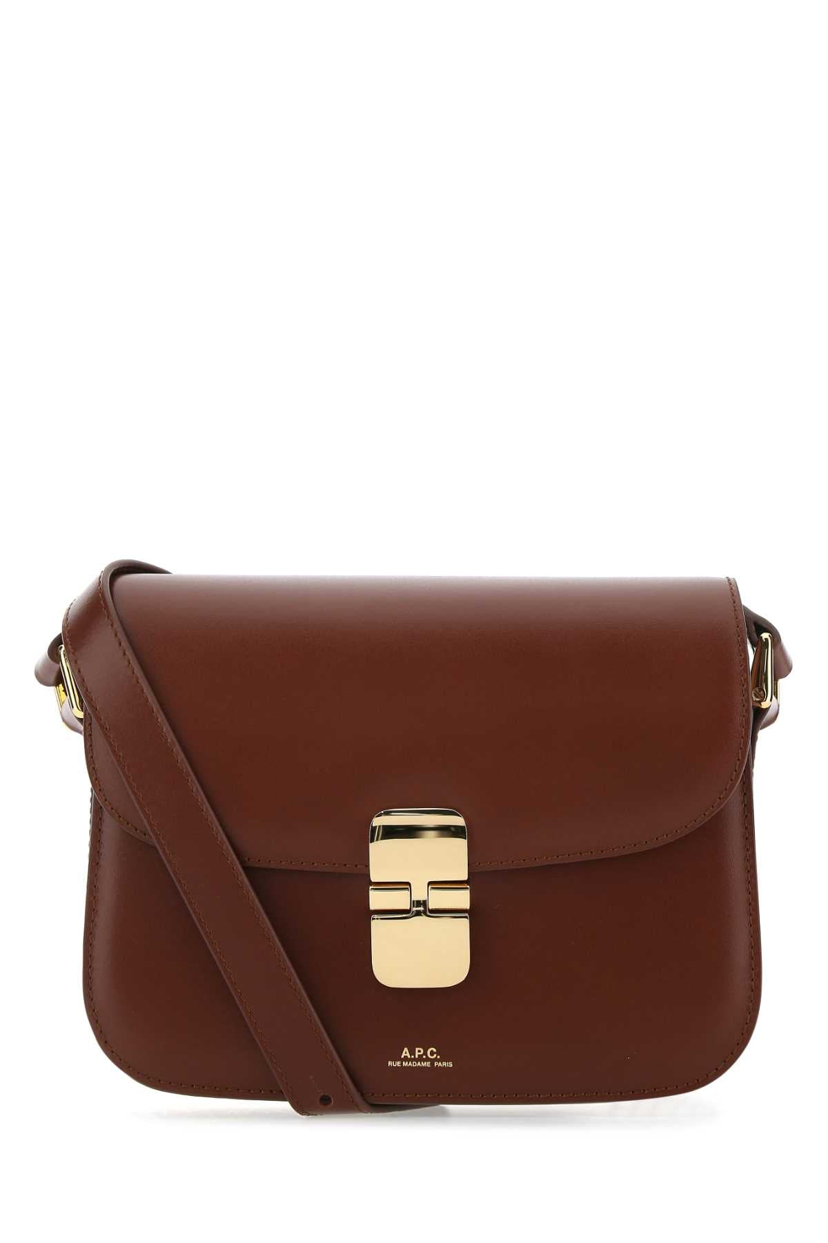 A.P.C. A.P.C. Women Brown Leather Small Grace Crossbody Bag