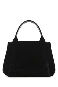 Balenciaga Women Black Canvas Small Cabas Navy Handbag
