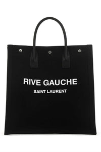 Saint Laurent Men Black Canvas Rive Gauche Shopping Bag