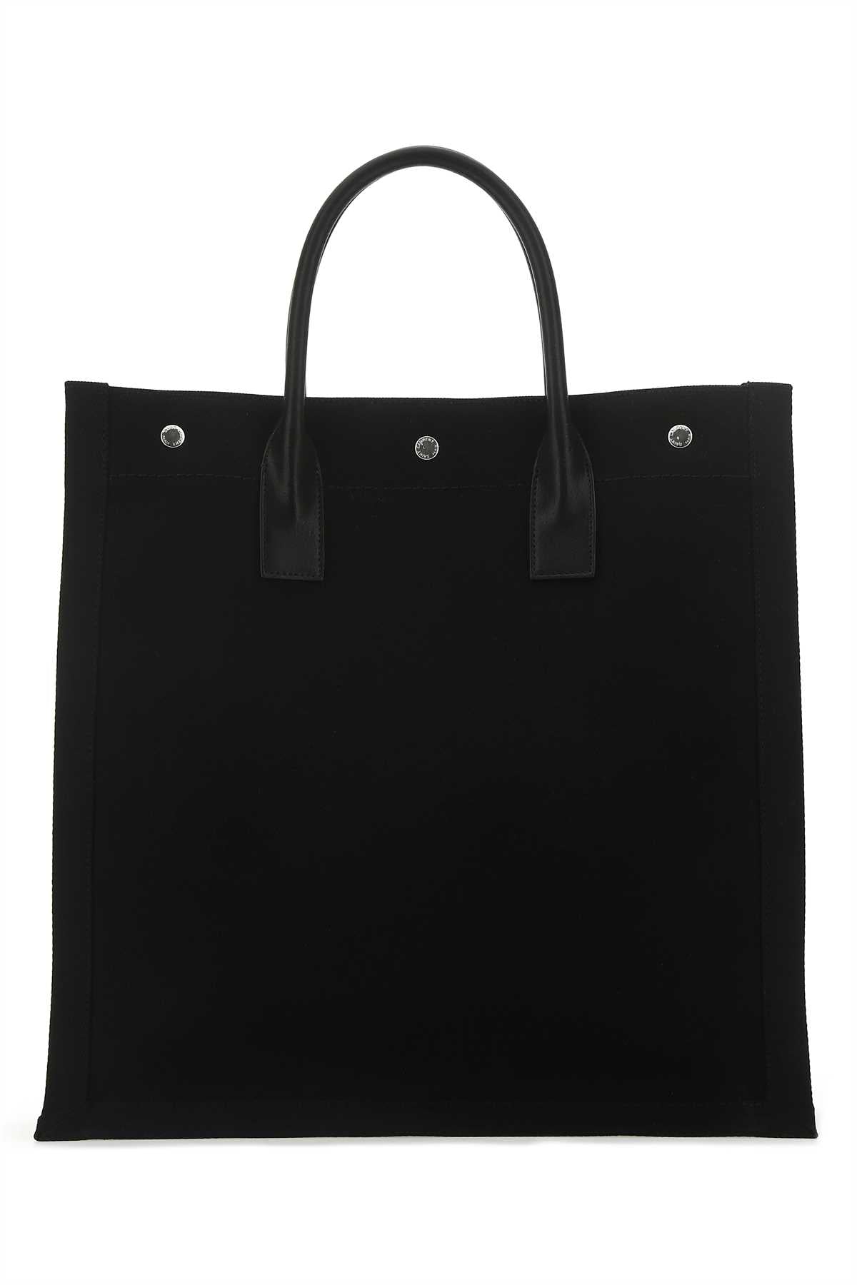 Saint Laurent Men Black Canvas Rive Gauche Shopping Bag