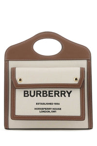 BURBERRY Burberry Women Two-Tone Canvas And Leather Mini Pocket Handbag