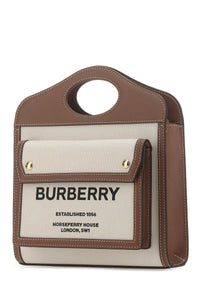 BURBERRY Burberry Women Two-Tone Canvas And Leather Mini Pocket Handbag