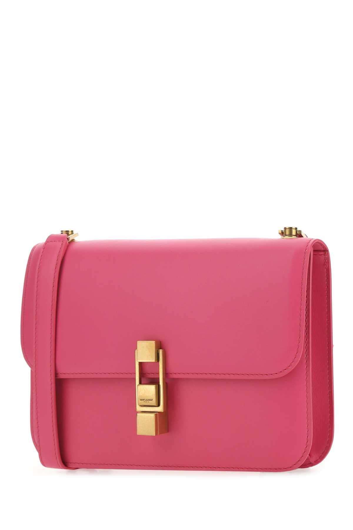 SAINT LAURENT Saint Laurent Women Fuchsia Leather Le Carre Shoulder Bag