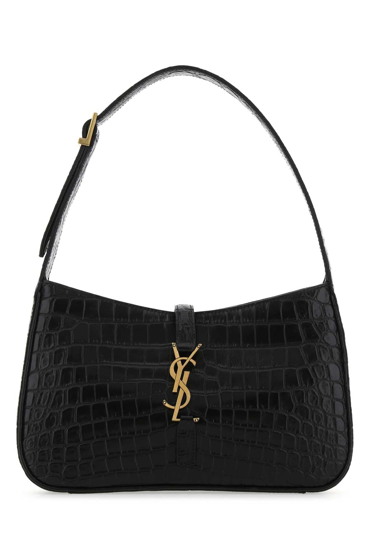 Saint Laurent Women Black Leather Le 5 A 7 Shoulder Bag