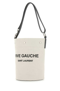 Saint Laurent Women Two-Tone Canvas And Leather Medium Rive Gauche Bucket Bag