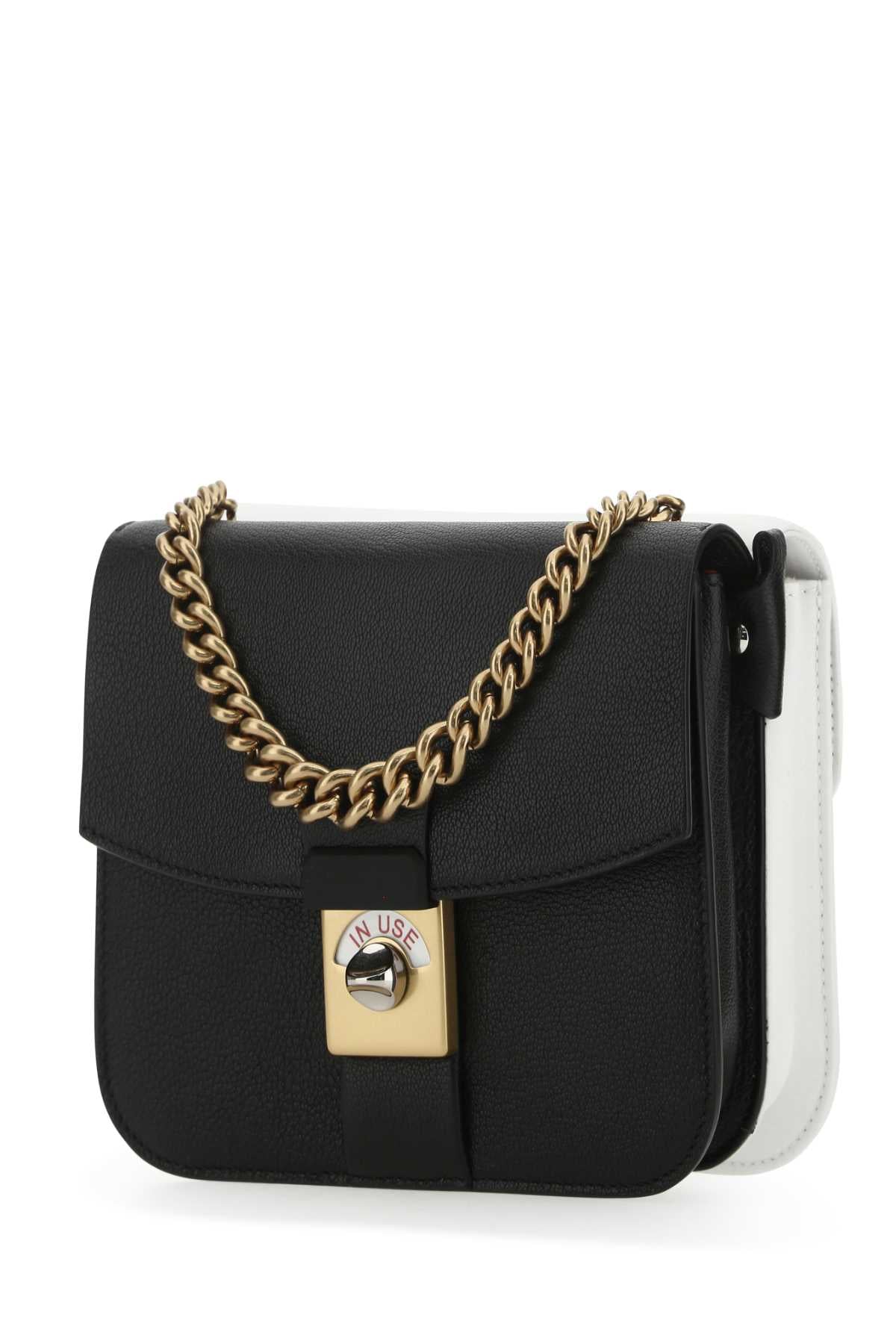 MAISON MARGIELA Maison Margiela Women Two-Tone Leather And Cotton New Lock Square Handbag
