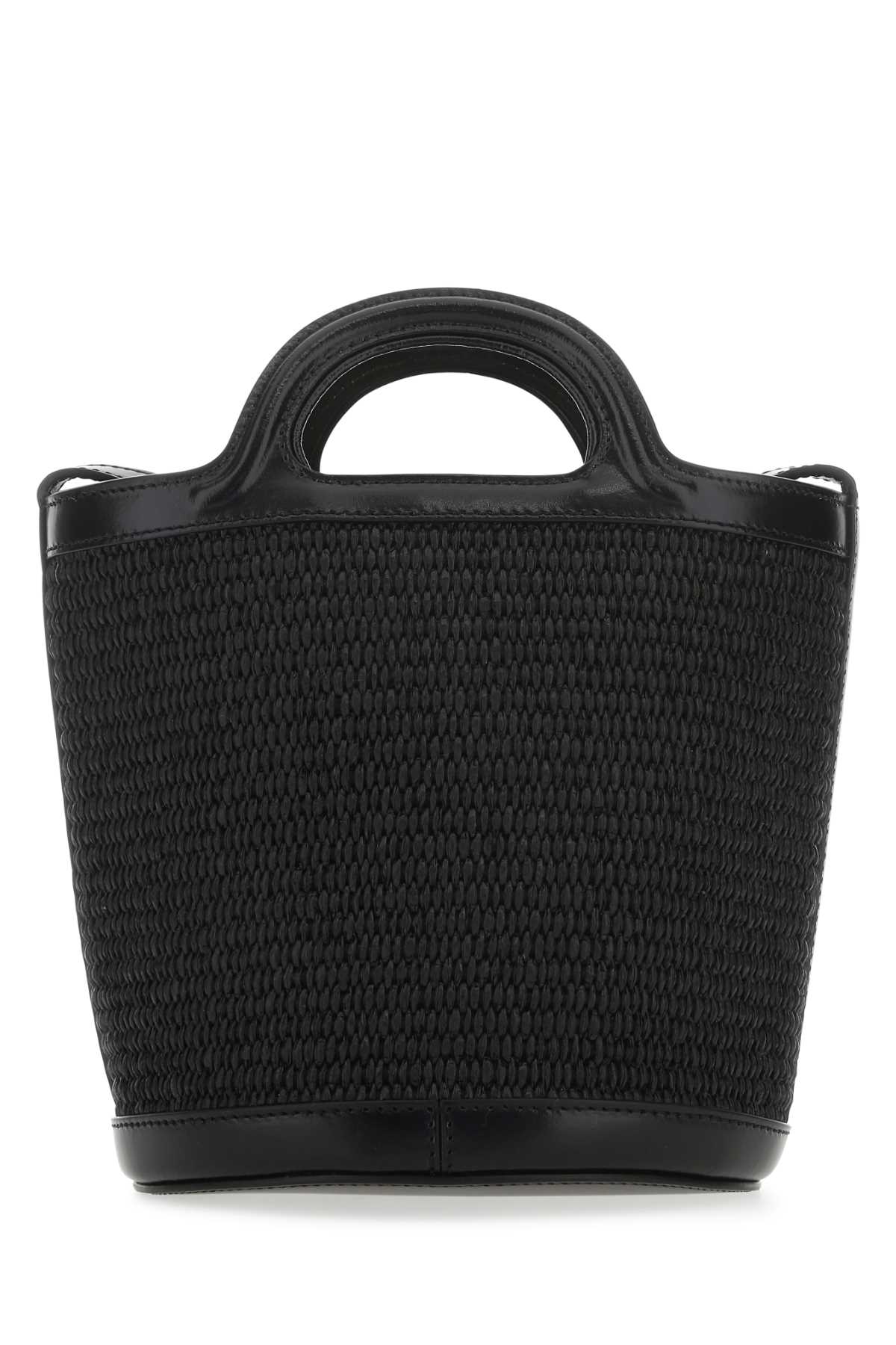 MARNI Marni Women Black Leather And Raffia Tropicalia Bucket Bag