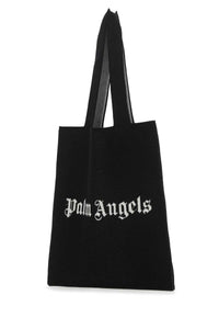PALM ANGELS Palm Angels Men Black Wool Blend Shopping Bag