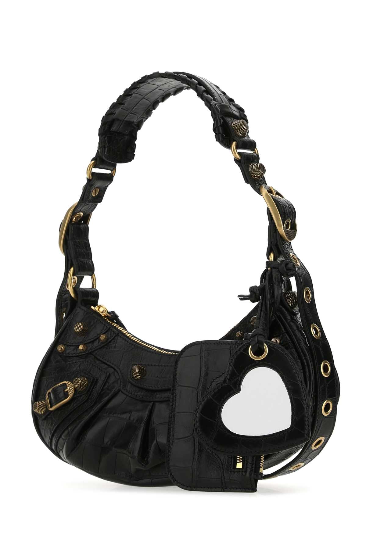 BALENCIAGA Balenciaga Women Black Leather Le Cagole Xs Shoulder Bag