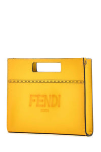 Fendi Men Yellow Leather Handbag