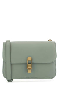SAINT LAURENT Saint Laurent Women Sage Green Leather Carre Shoulder Bag