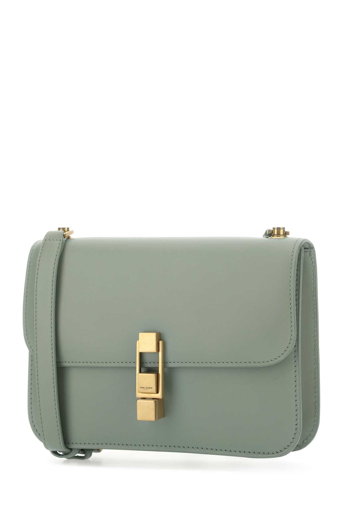 SAINT LAURENT Saint Laurent Women Sage Green Leather Carre Shoulder Bag