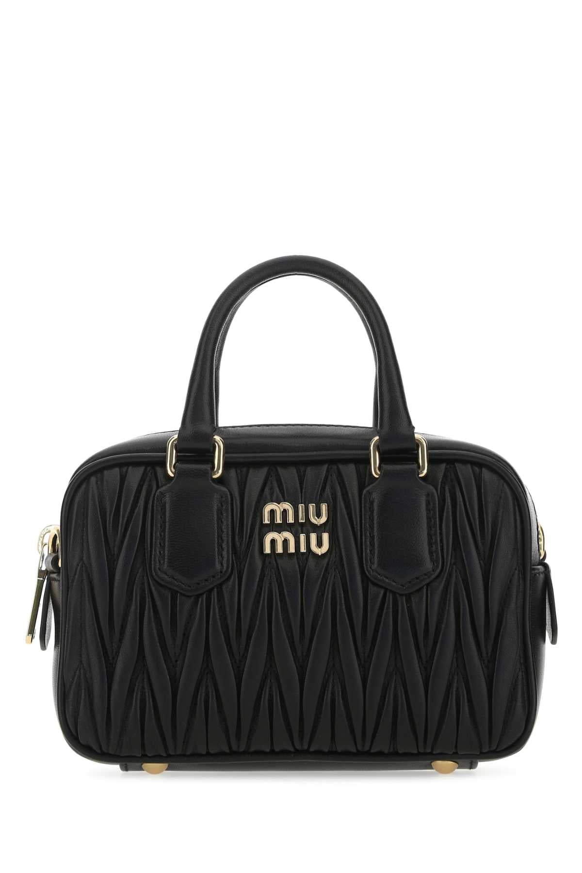 MIU MIU Miu Miu Women Black Nappa Leather Mini Handbag