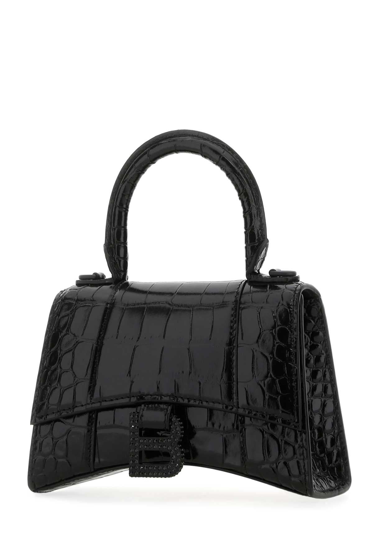 BALENCIAGA Balenciaga Women Black Leather Xs Hourglass Handbag