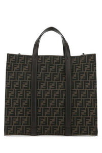 Fendi Men Embroidered Canvas Shopping Bag
