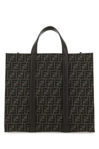 Fendi Men Embroidered Canvas Shopping Bag