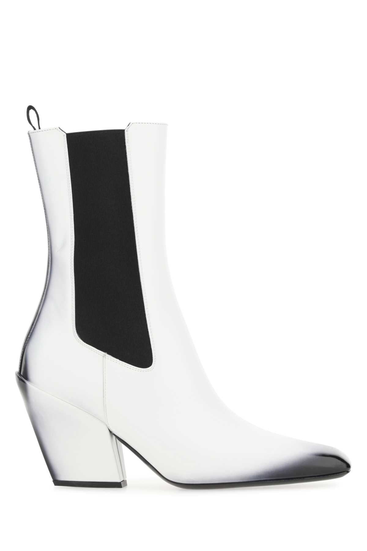 Prada Prada Women White Leather Ankle Boots