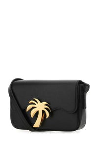 PALM ANGELS Palm Angels Women Black Leather Palm Beach Bridge Crossbody Bag