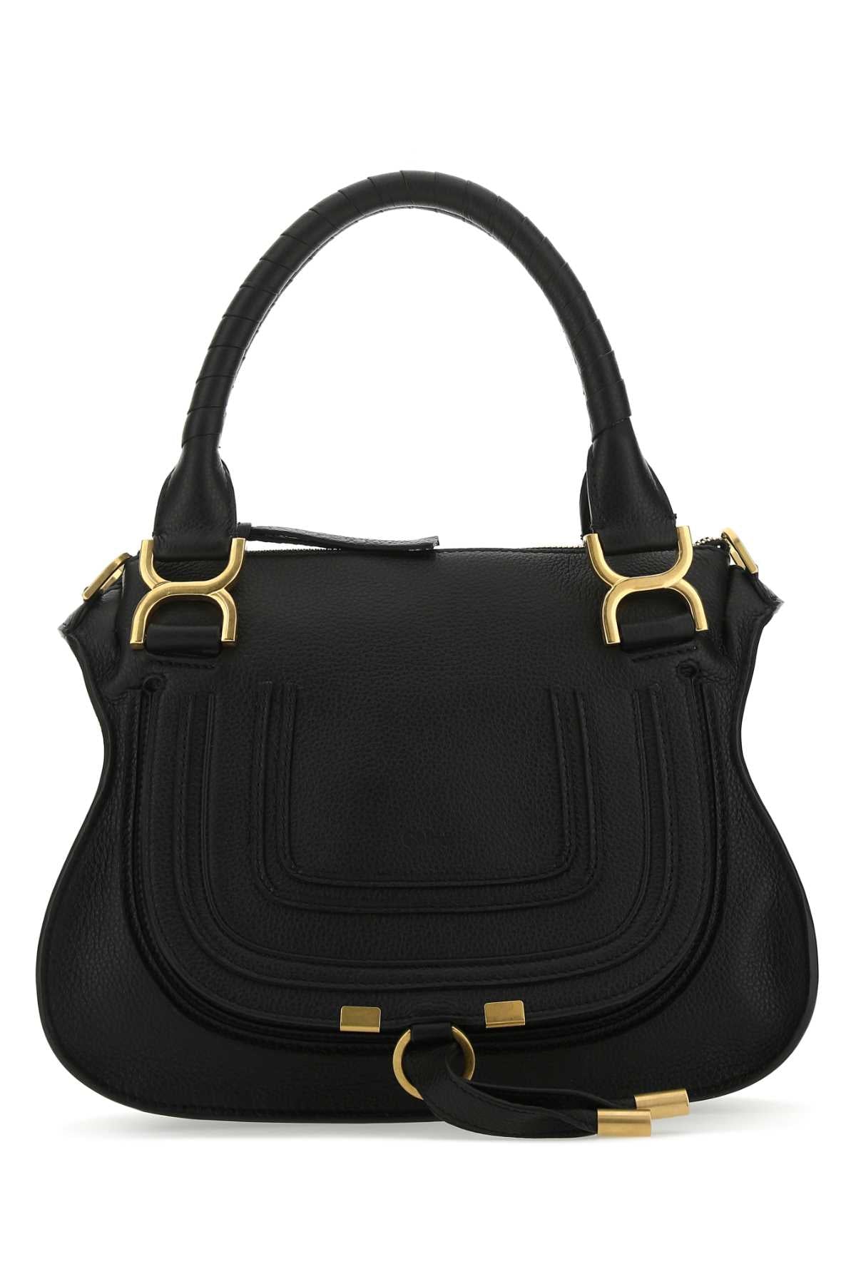 CHLOE Chloe Women Black Leather Small Marcie Handbag