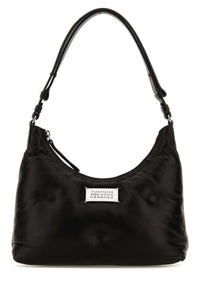 MAISON MARGIELA Maison Margiela Women Black Nappa Leather Small Glam Slam Hobo Shoulder Bag