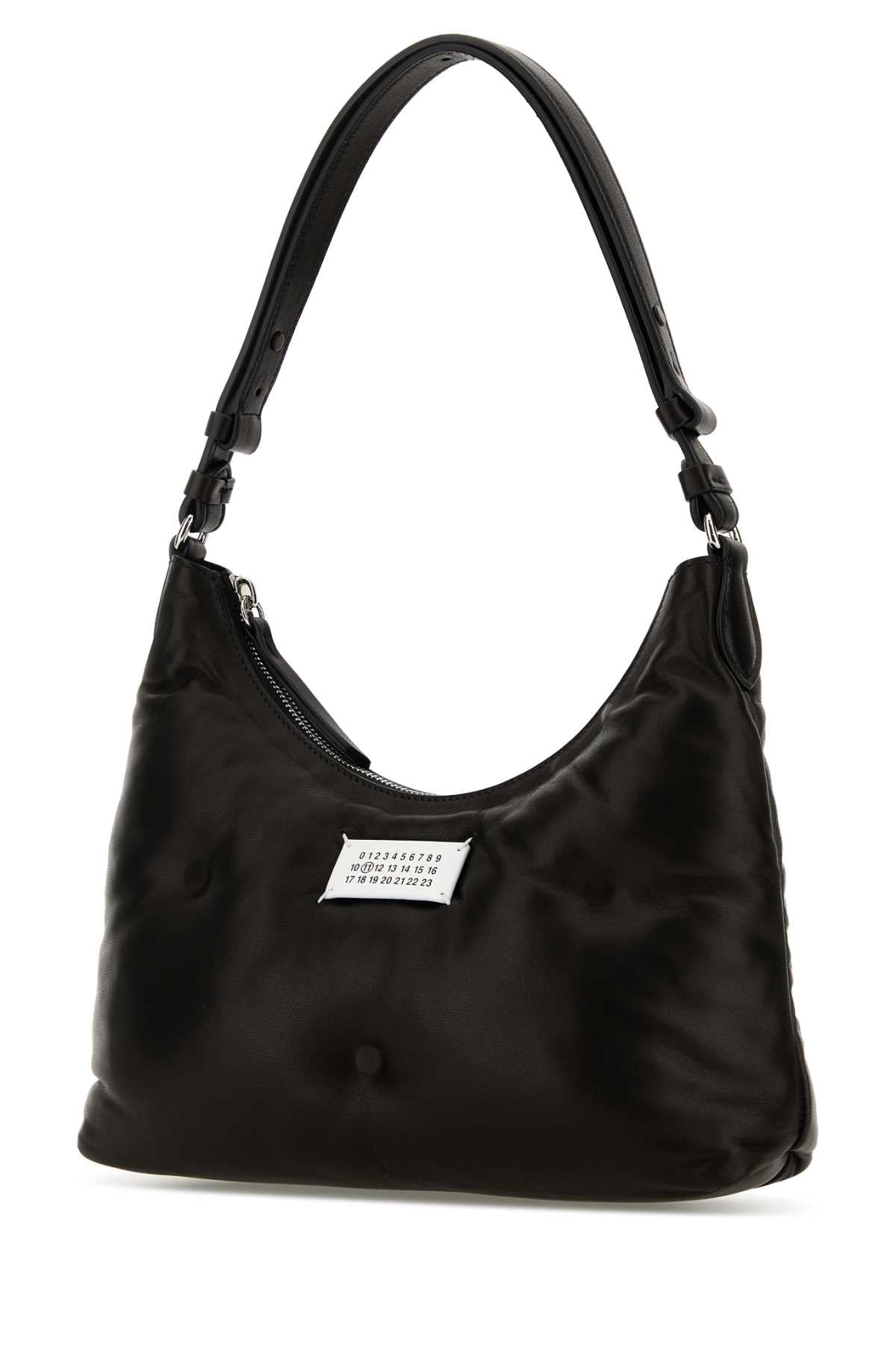 MAISON MARGIELA Maison Margiela Women Black Nappa Leather Small Glam Slam Hobo Shoulder Bag