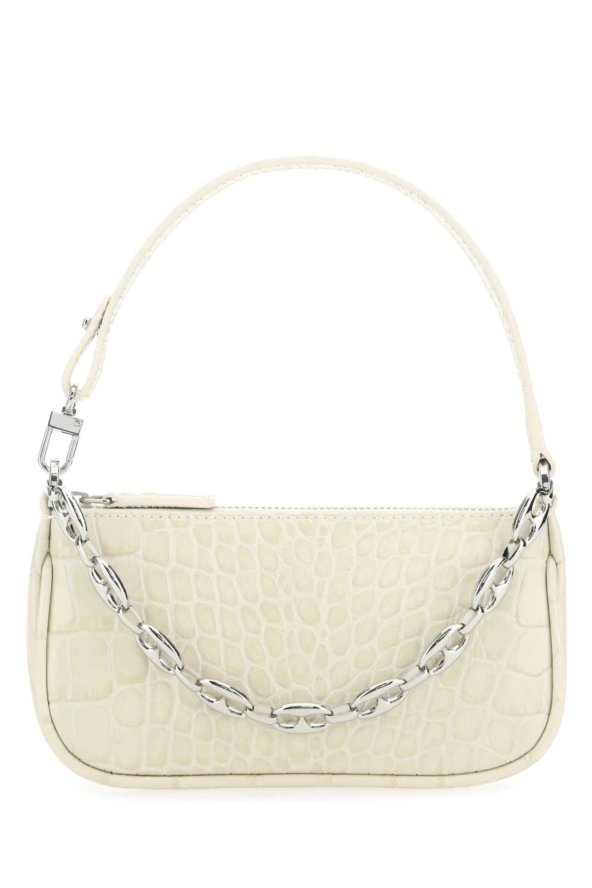 By Far Women Ivory Leather Mini Rachel Handbag