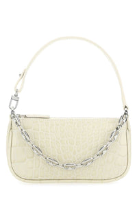 By Far Women Ivory Leather Mini Rachel Handbag
