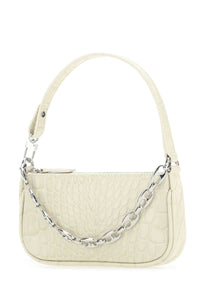 By Far Women Ivory Leather Mini Rachel Handbag