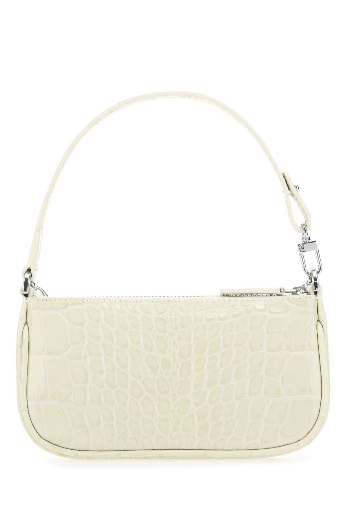 By Far Women Ivory Leather Mini Rachel Handbag