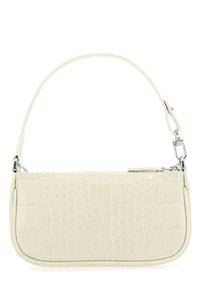 By Far Women Ivory Leather Mini Rachel Handbag