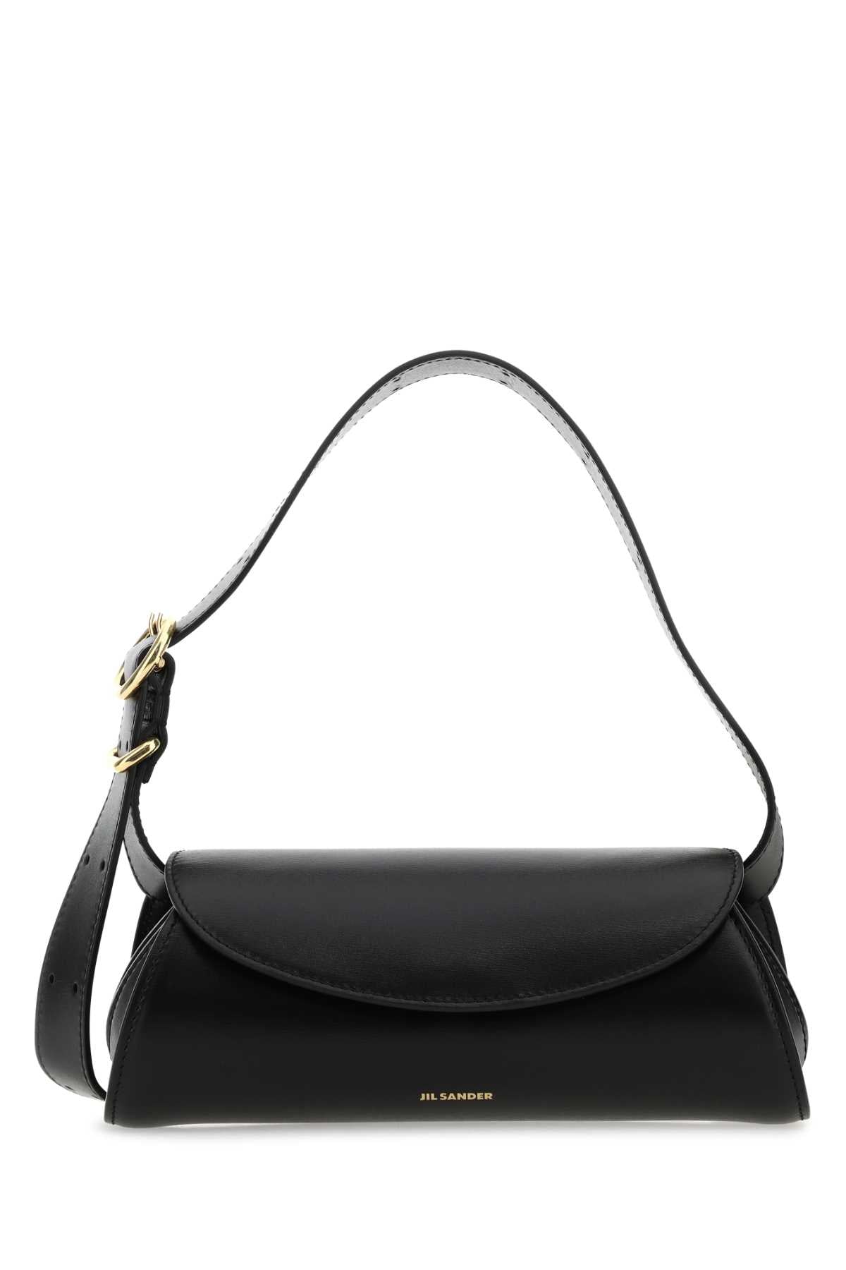 Jil Sander Women Black Leather Small Cannolo Shoulder Bag