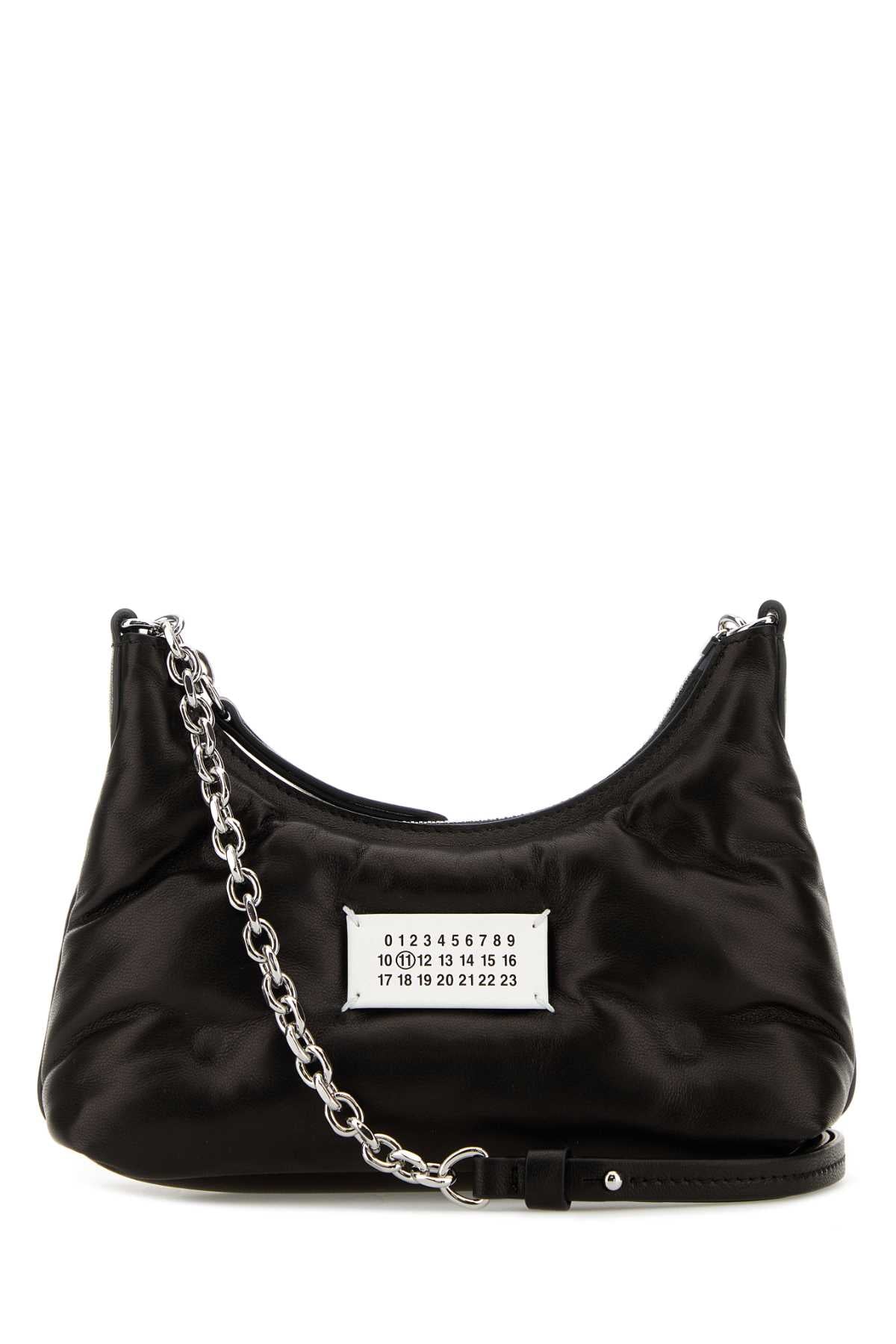 MAISON MARGIELA Maison Margiela Women Black Nappa Leather Micro Glam Slam Hobo Shoulder Bag