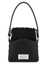 MAISON MARGIELA Maison Margiela Women Black Leather And Fabric 5Ac Bucket Bag