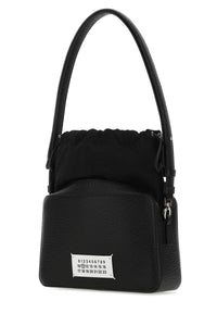 MAISON MARGIELA Maison Margiela Women Black Leather And Fabric 5Ac Bucket Bag