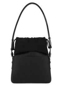 MAISON MARGIELA Maison Margiela Women Black Leather And Fabric 5Ac Bucket Bag