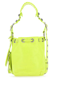BALENCIAGA Balenciaga Women Fluo Yellow Leather Le Cagole Xs Bucket Bag