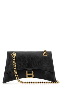 BALENCIAGA Balenciaga Women Black Leather Crush S Shoulder Bag