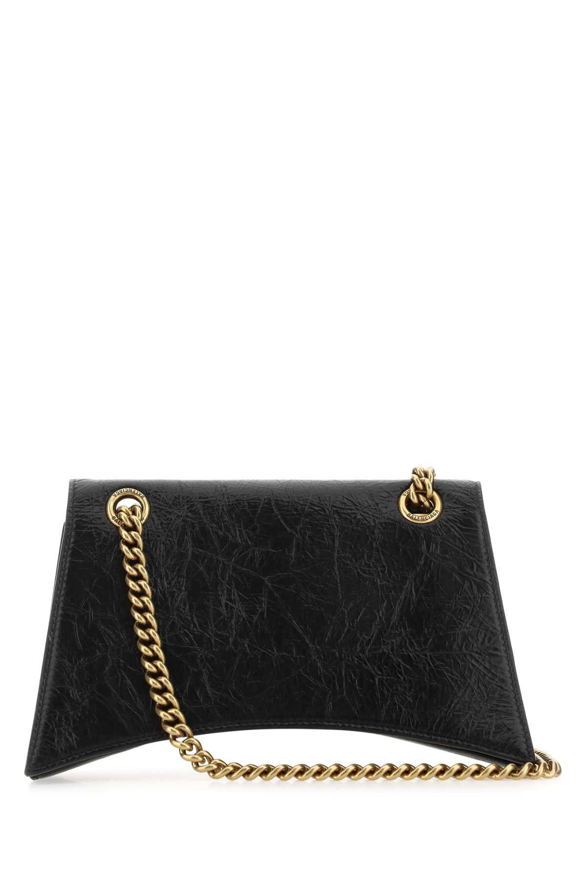 BALENCIAGA Balenciaga Women Black Leather Crush S Shoulder Bag