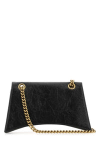 BALENCIAGA Balenciaga Women Black Leather Crush S Shoulder Bag