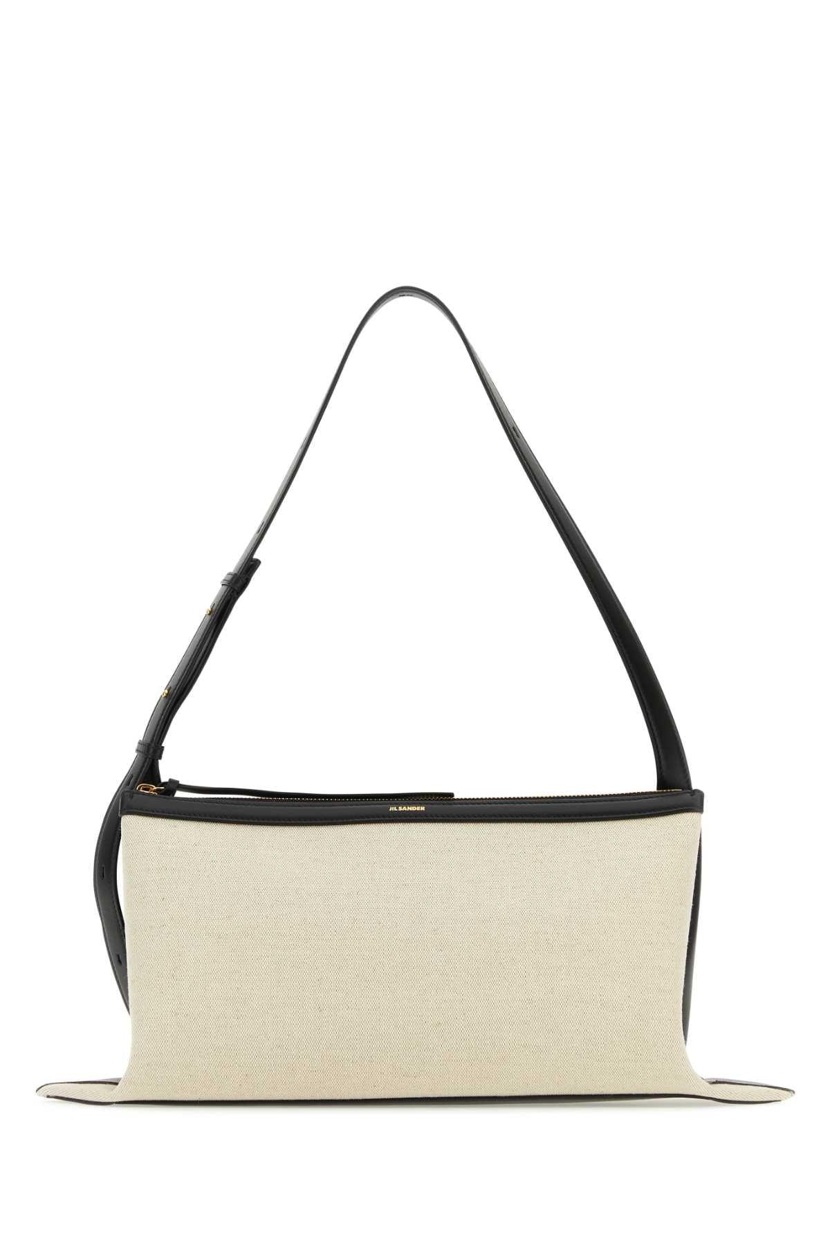 JIL SANDER Jil Sander Women Two-Tone Canvas And Leather Medium Empire Shoulder Bag