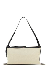 JIL SANDER Jil Sander Women Two-Tone Canvas And Leather Medium Empire Shoulder Bag
