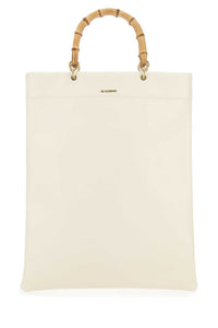 JIL SANDER Jil Sander Women Ivory Leather Medium Shopping Bag