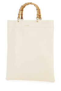JIL SANDER Jil Sander Women Ivory Leather Medium Shopping Bag