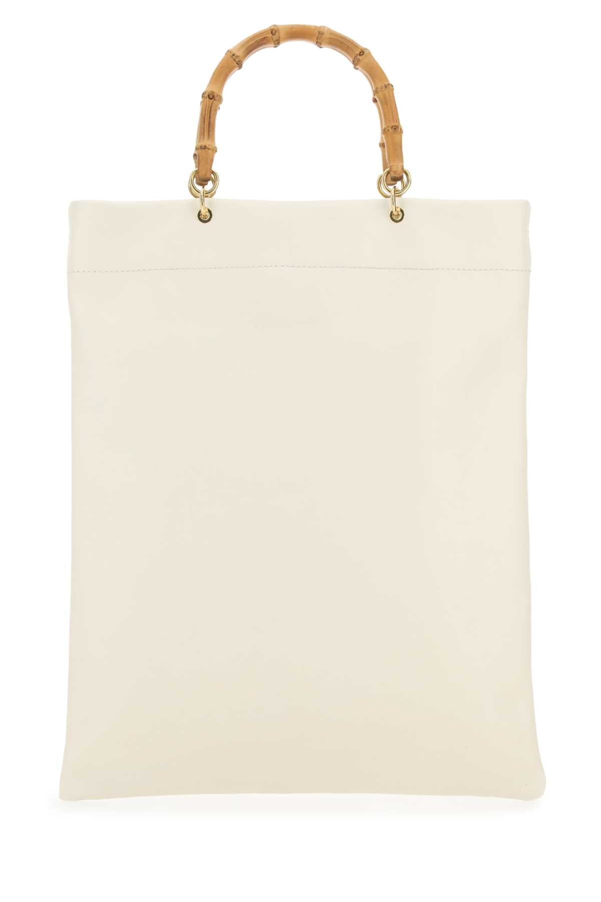JIL SANDER Jil Sander Women Ivory Leather Medium Shopping Bag