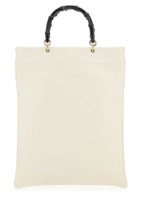JIL SANDER Jil Sander Women Ivory Leather Medium Shopping Bag