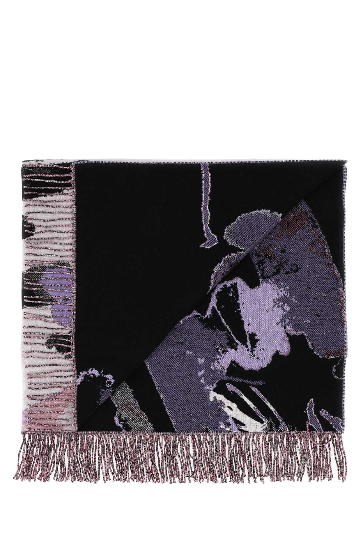 ALEXANDER MCQUEEN Alexander Mcqueen Women Embroidered Wool Blend Blanket