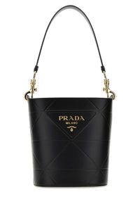 Prada Women Black Leather Bucket Bag