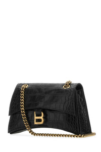 BALENCIAGA Balenciaga Women Black Leather Crush S Shoulder Bag